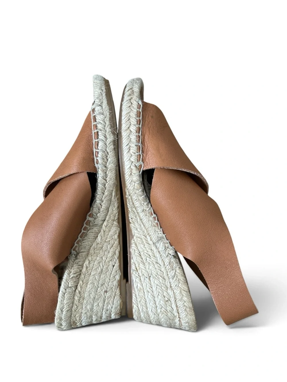 Maypol Tan Leather Espadrille Wedge Sandals EU 38 US 7.5–8 Spain
